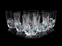 A Set of Sixteen Lalique Flouride Tumblers
