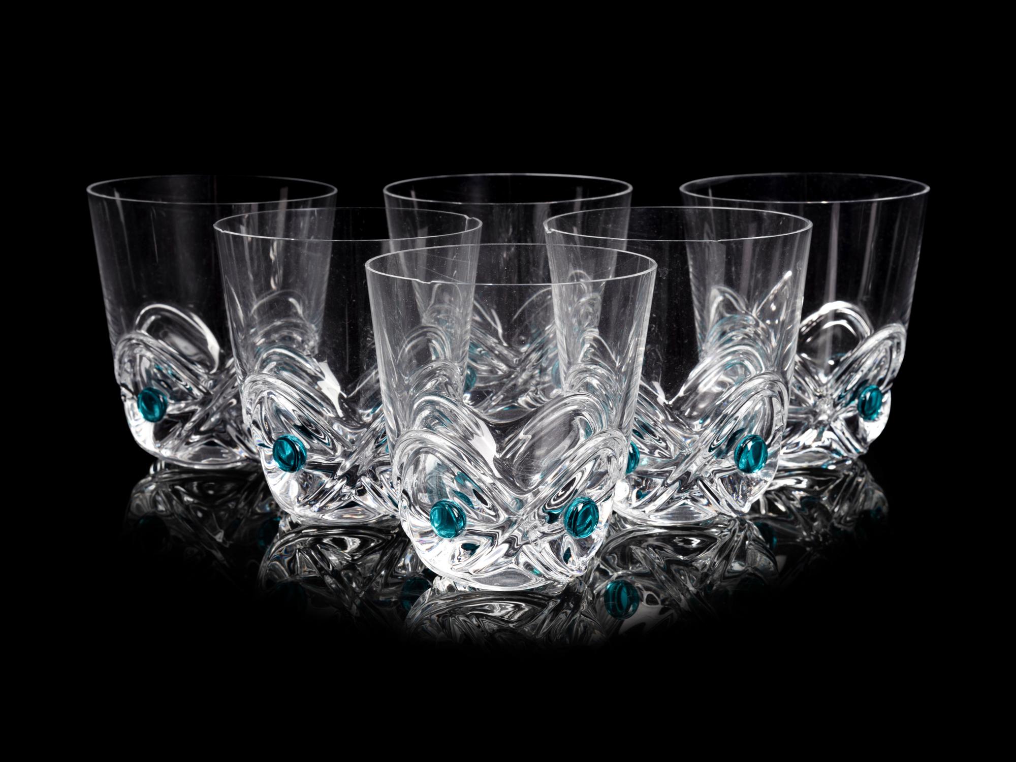 A Set of Sixteen Lalique Flouride Tumblers