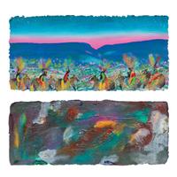 Two Works: Pink Sunset and Eye of the Storm