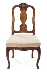 A George III Inlaid Walnut Side Chair Height 39 inches. — 18TH/19TH CENTURY