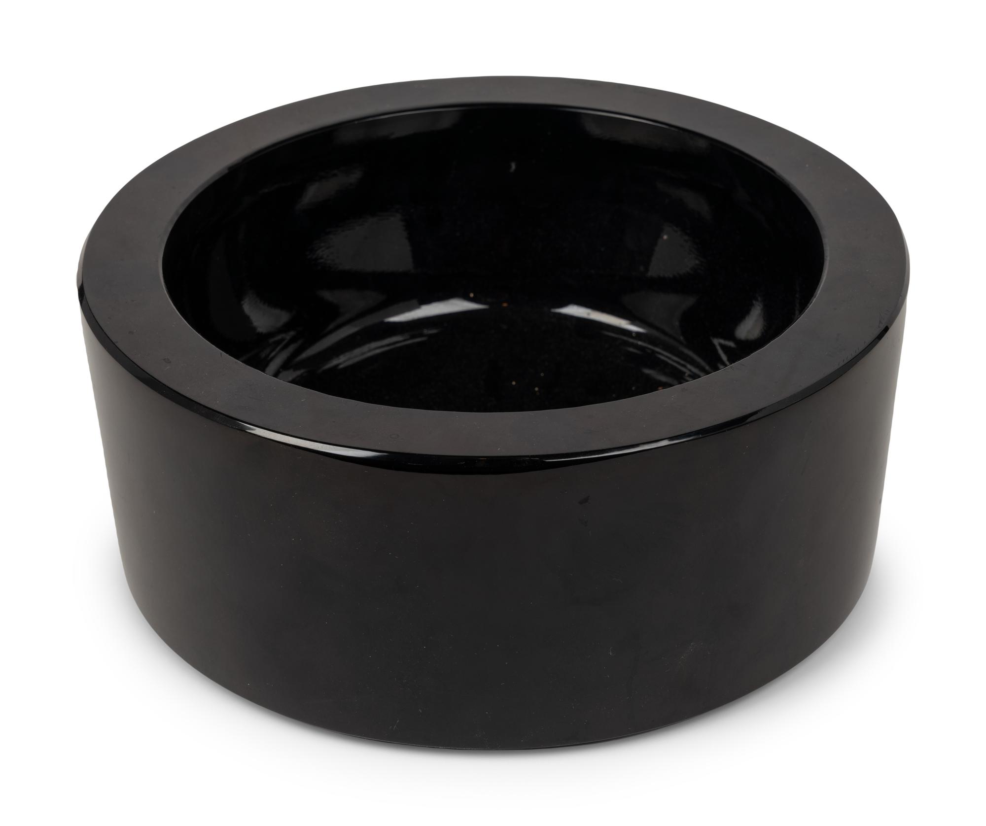 A Lalique Opaque Black Glass Bowl