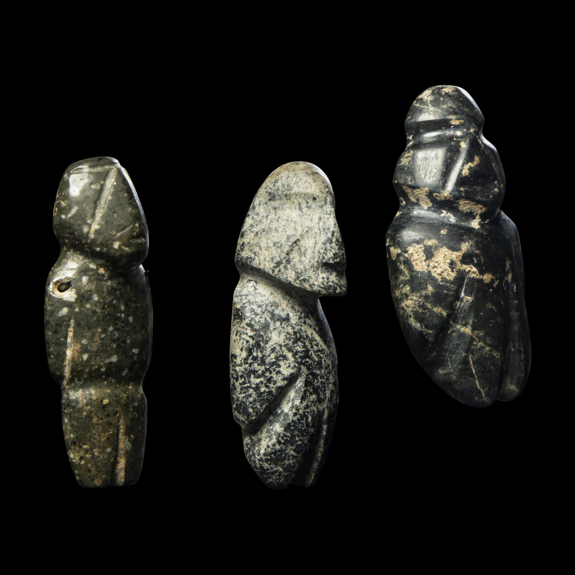 Three Mezcala Greenstone Figures