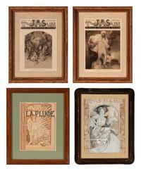 [Art] [Mucha, Alphonse] Group of 4 Designed Magazine Covers