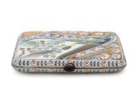 A Russian Silver-Gilt and Shaded Enamel Cigarette Case