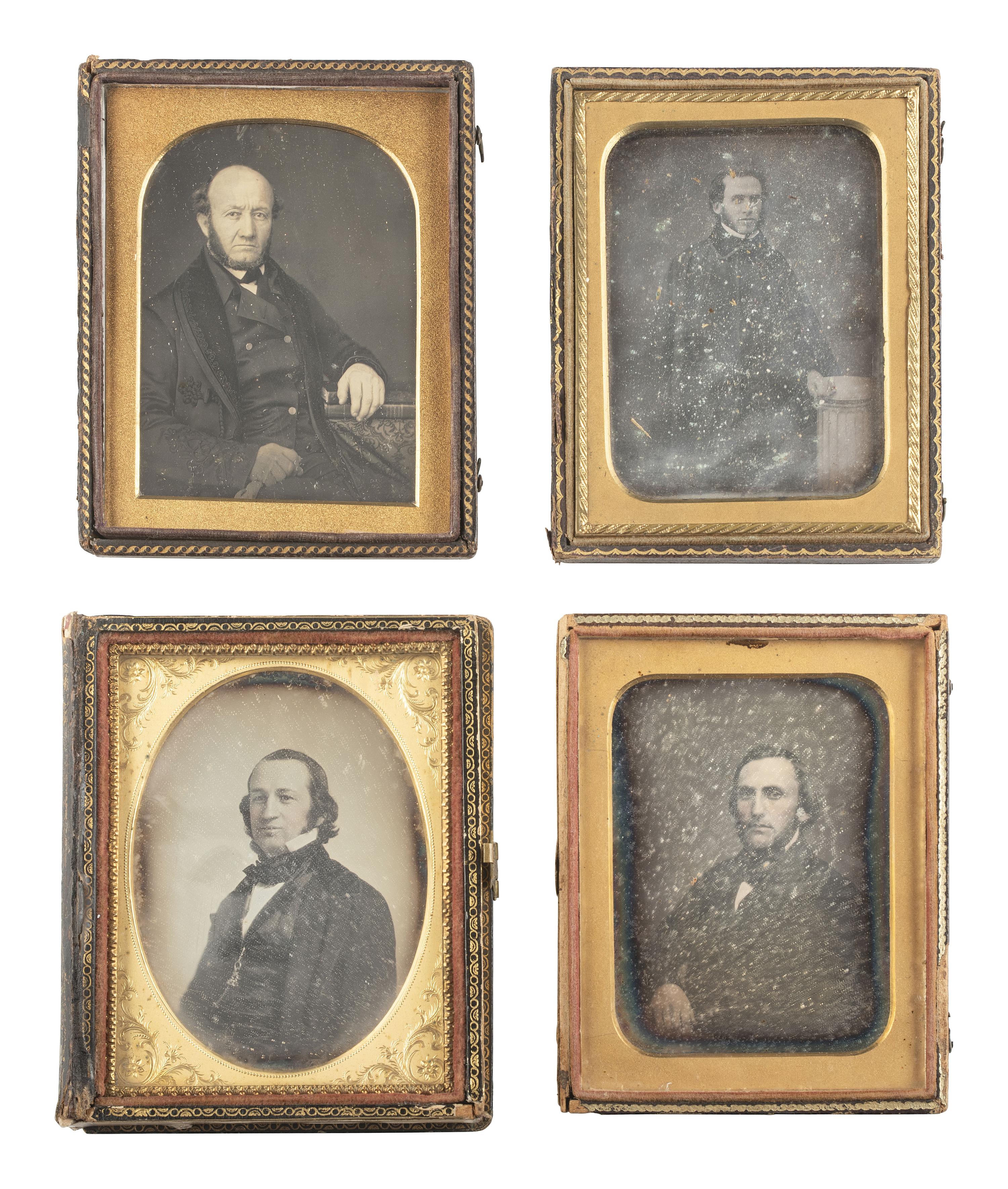 [EARLY PHOTOGRAPHY]. 18 quarter plate or smaller daguerreotype portraits of gentlemen.
