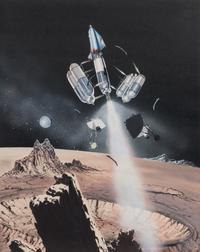 HUNTER, Mel (1927-2004). Pair of illustrations, "In-Flight Repair". 1961.