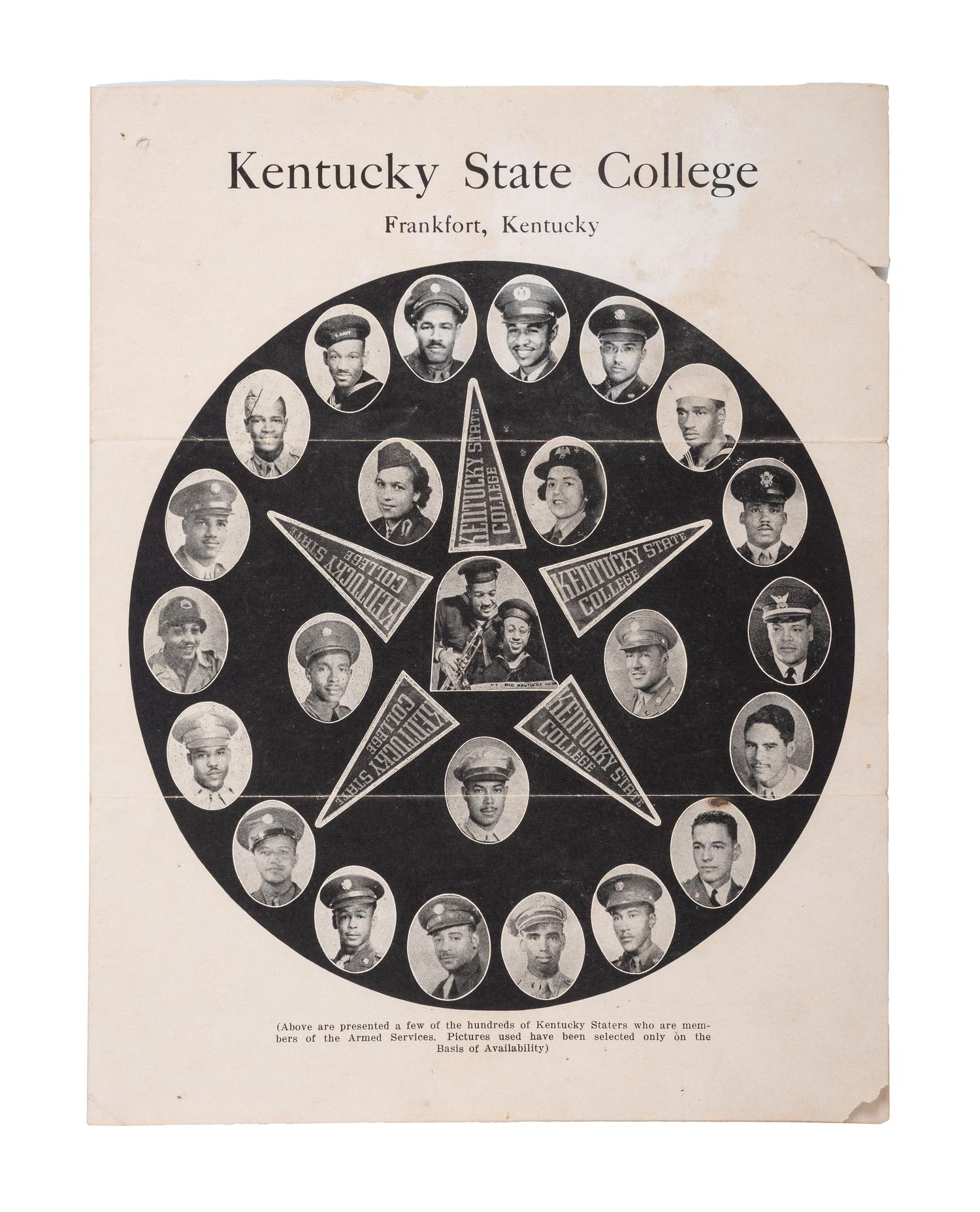 [EDUCATION] -- [WORLD WAR II]. Kentucky State College promotional pamphlet for African American veterans. Frankfort, KY: Kentucky State College, n.d..