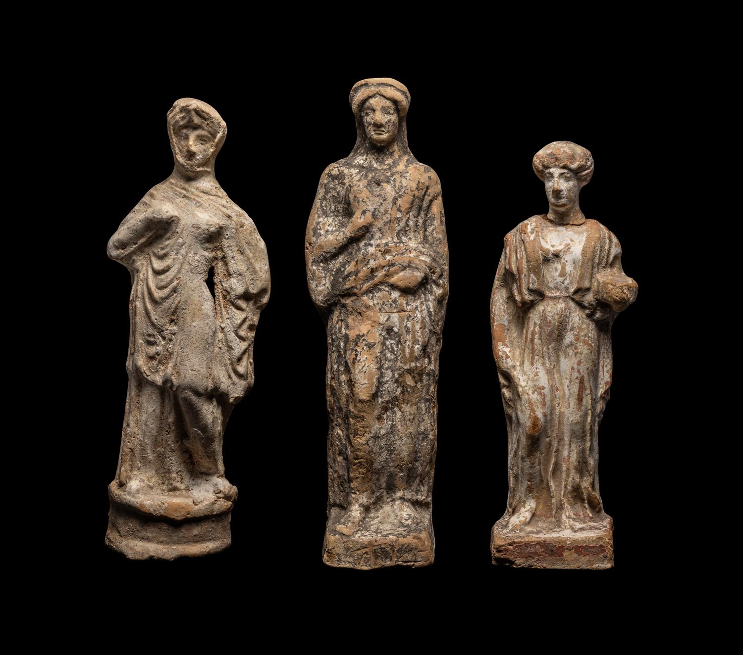 Three Greek Terracotta Standing Figures