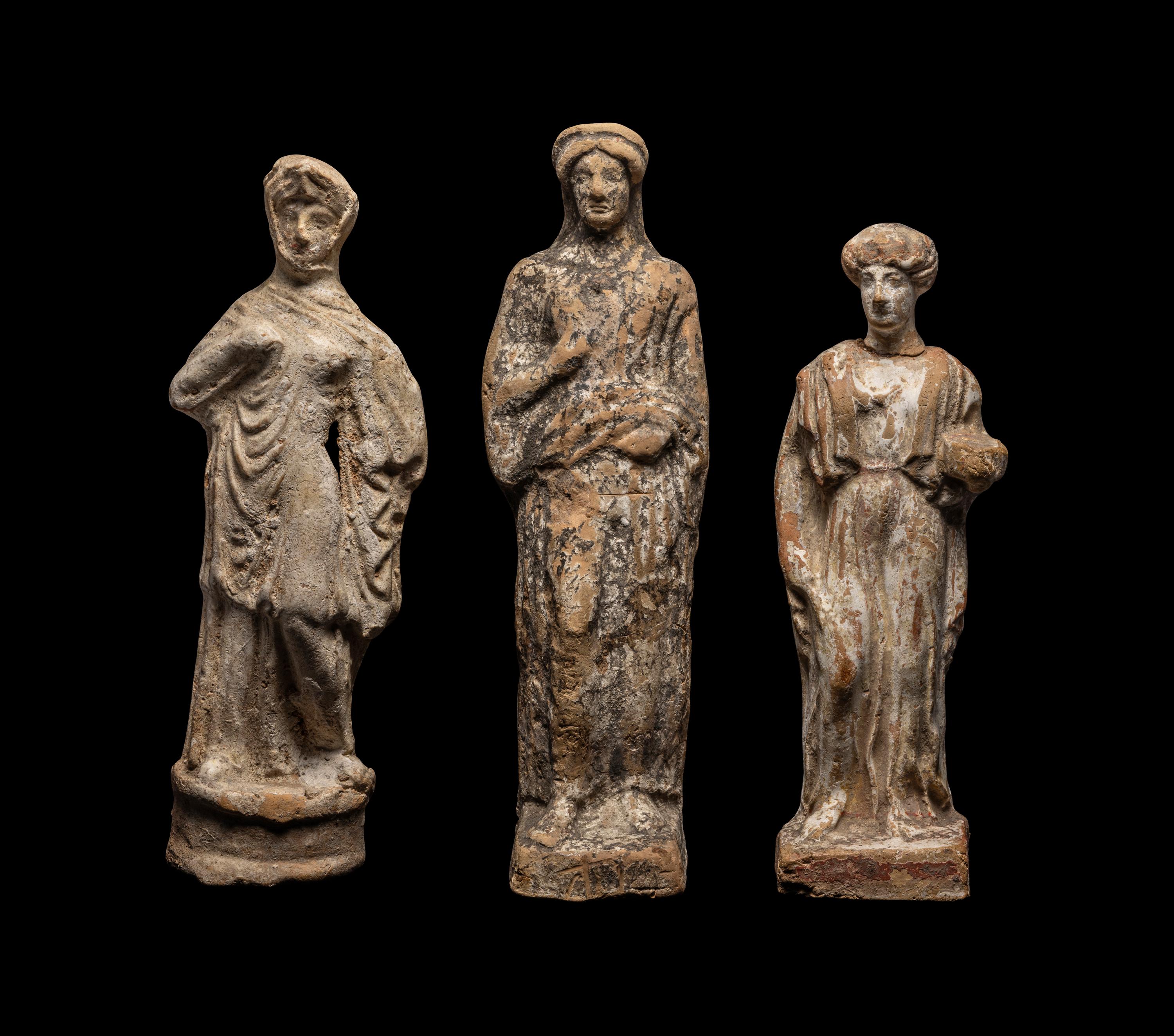 Three Greek Terracotta Standing Figures