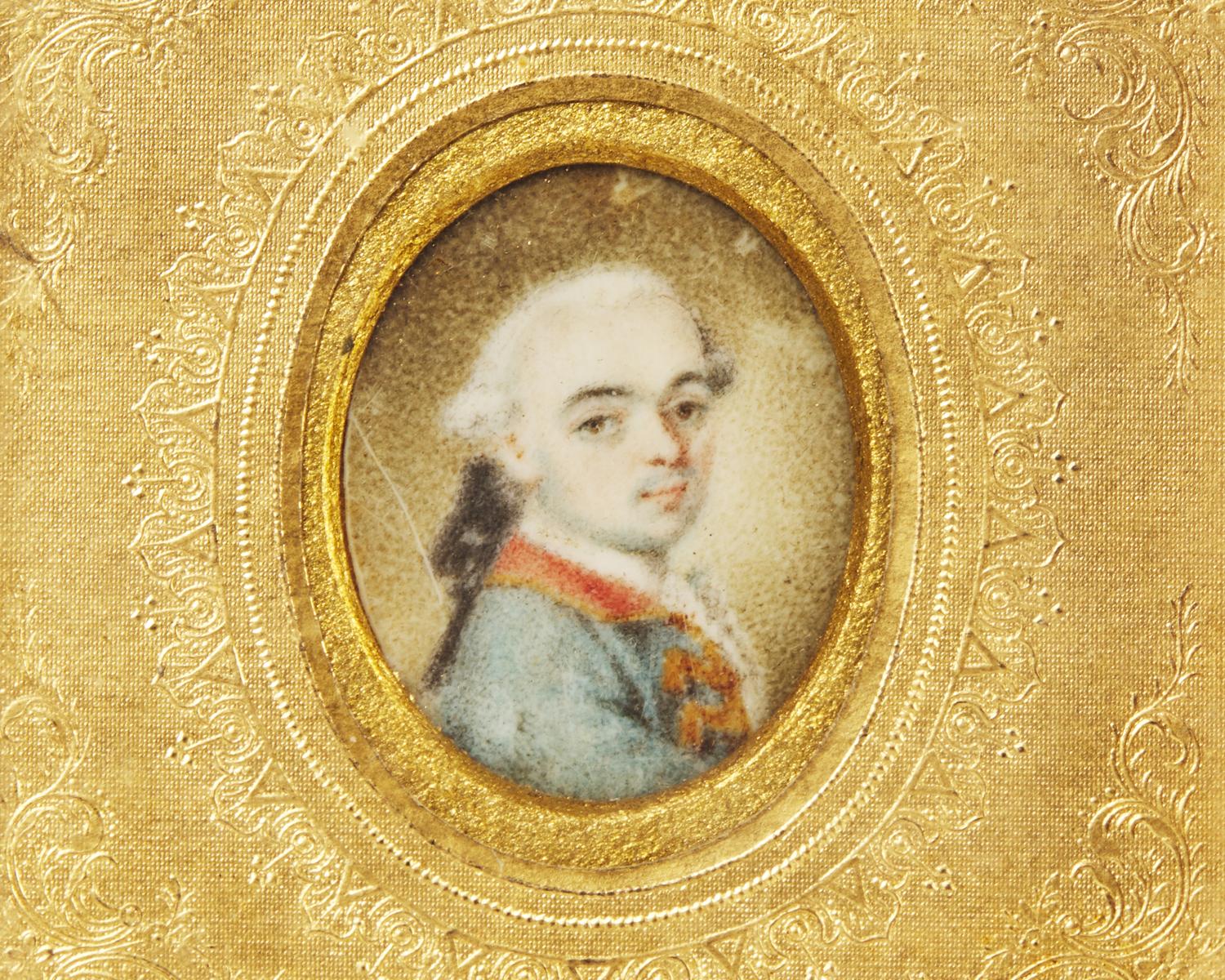 French School 18th Century, A Portrait Miniature of a Gentleman Identified as Francois Fontienne Raphel