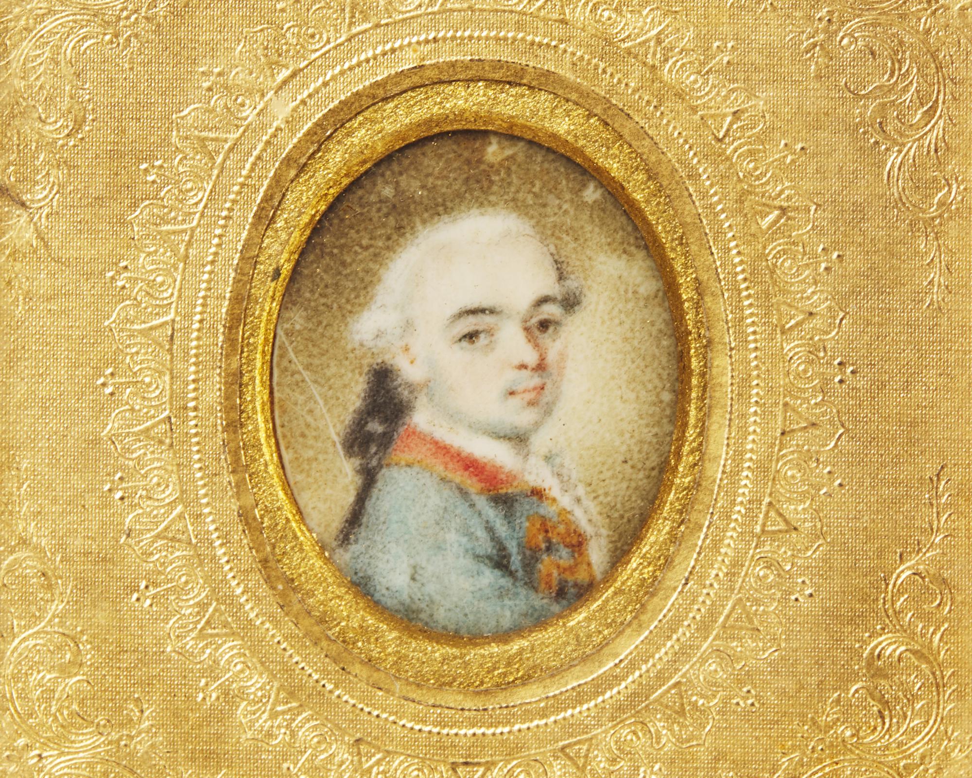 French School 18th Century, A Portrait Miniature of a Gentleman Identified as Francois Fontienne Raphel