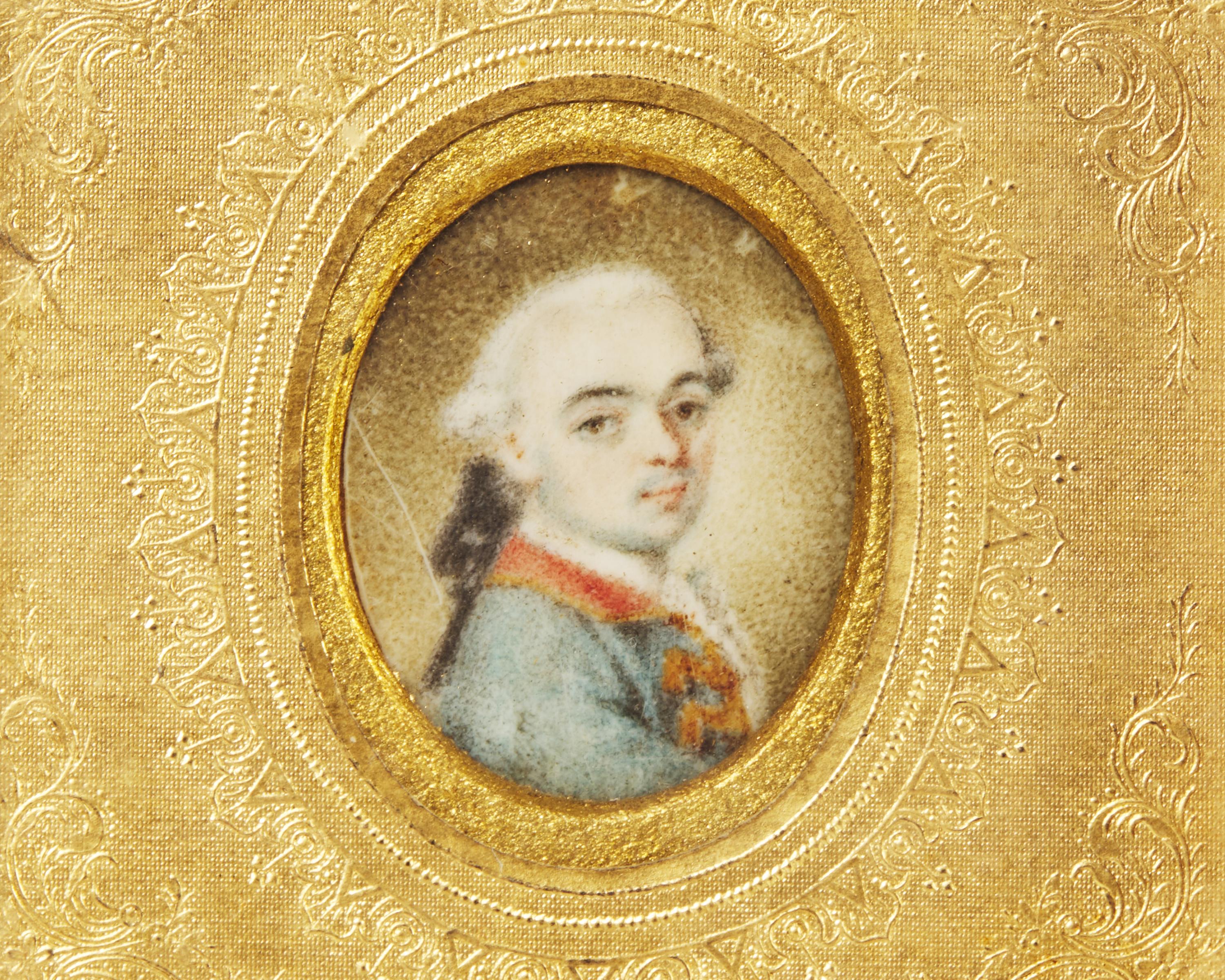 French School 18th Century, A Portrait Miniature of a Gentleman Identified as Francois Fontienne Raphel