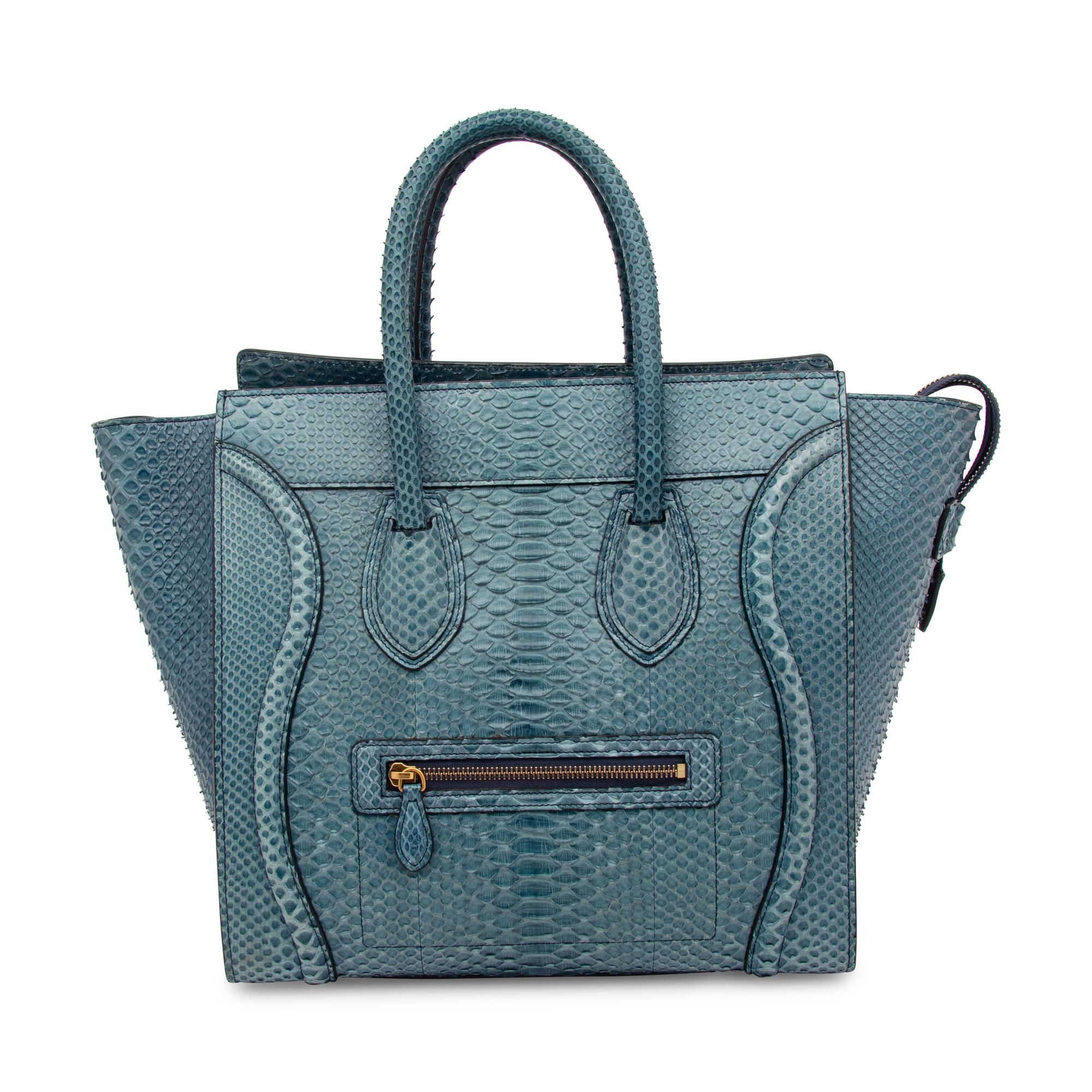CELINE, BLUE PYTHON LUGGAGE BAG