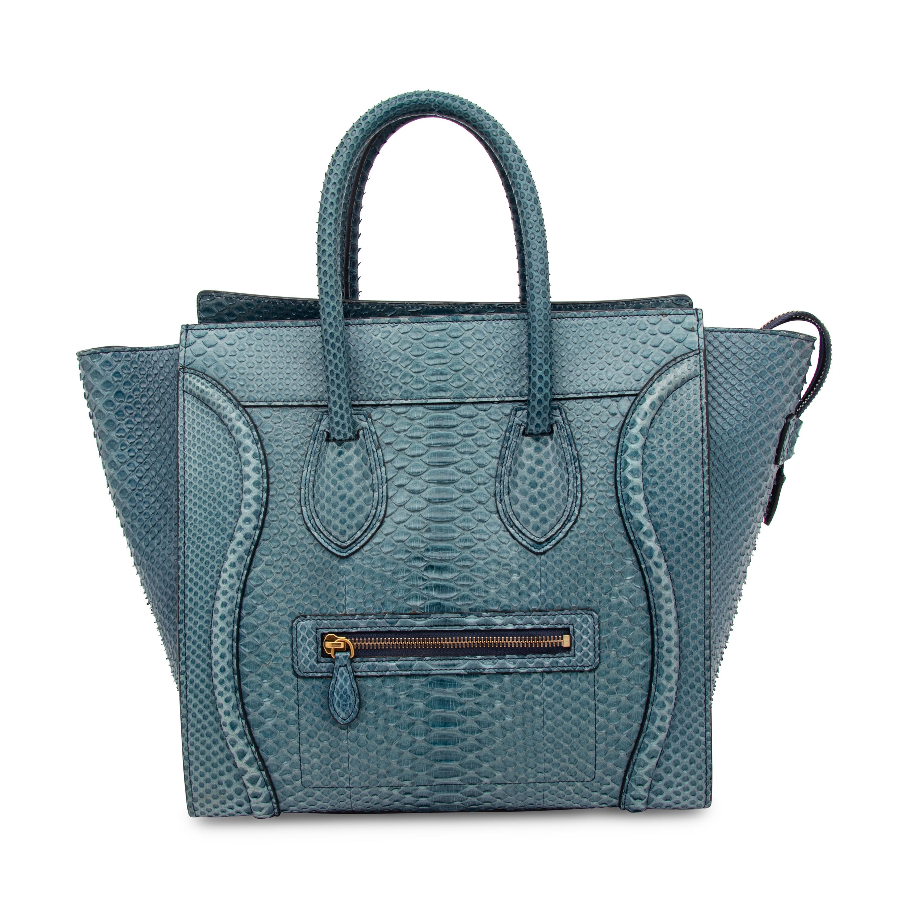 CELINE, BLUE PYTHON LUGGAGE BAG