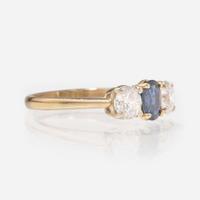 Three-Stone Sapphire and Diamond Ring