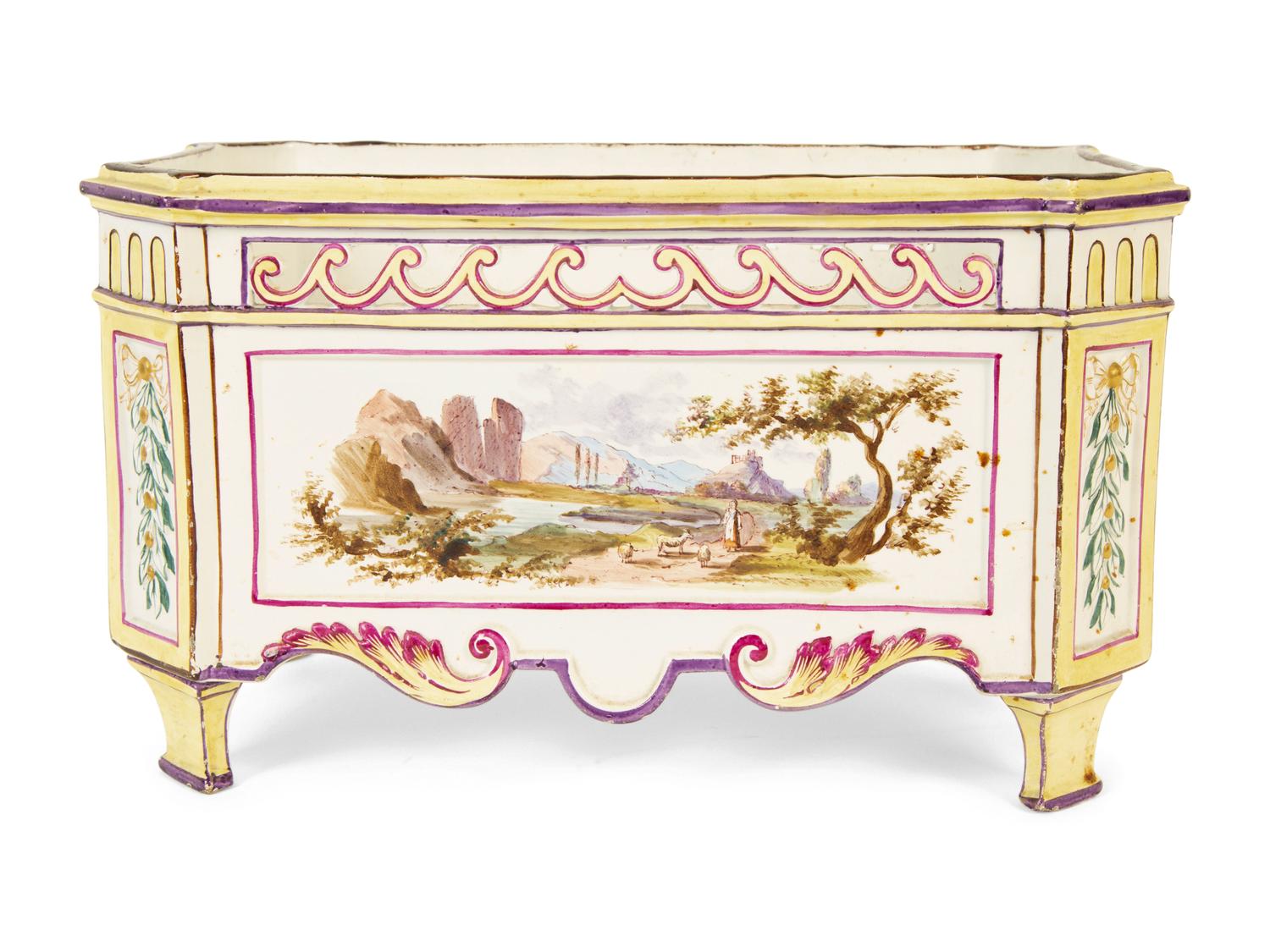 A French Faience Rectangular Jardinière