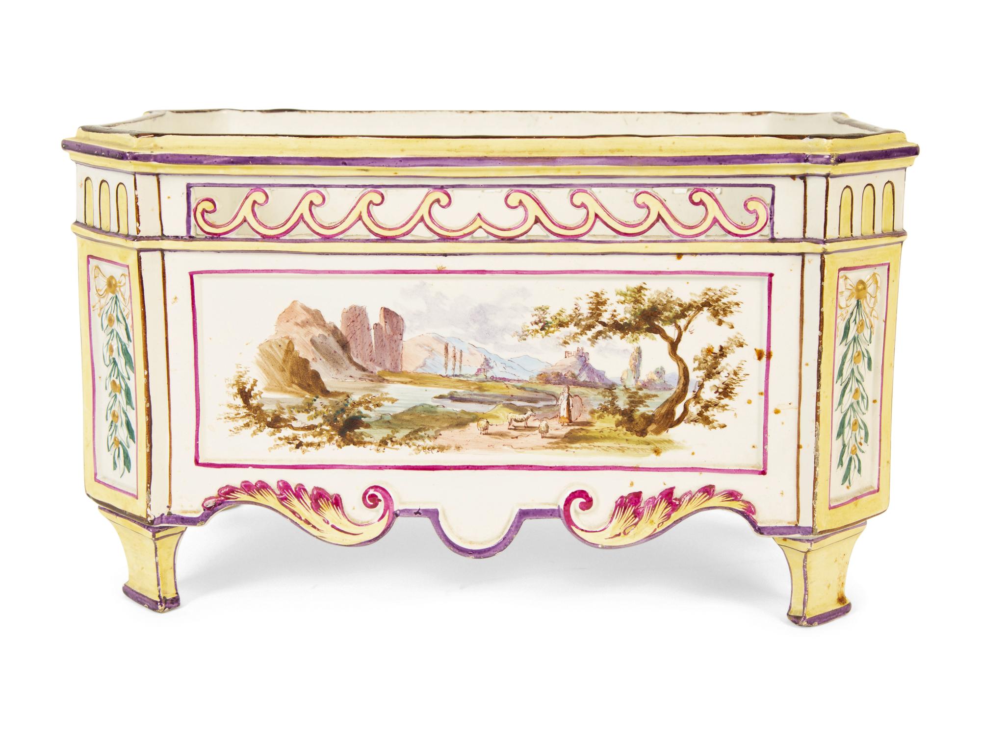A French Faience Rectangular Jardinière