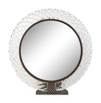 An Art Deco Murano Glass and Bronze Framed Venini Style Vanity Mirror — 20TH CENTURY