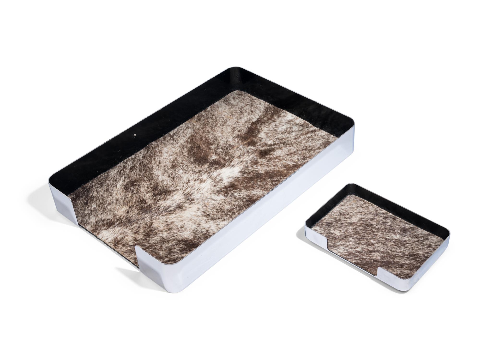 Pair of Hair-on-Hide Desk Articles Knoll, USA