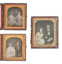 [EARLY PHOTOGRAPHY]. 19 daguerreotypes of siblings and other family pairs.