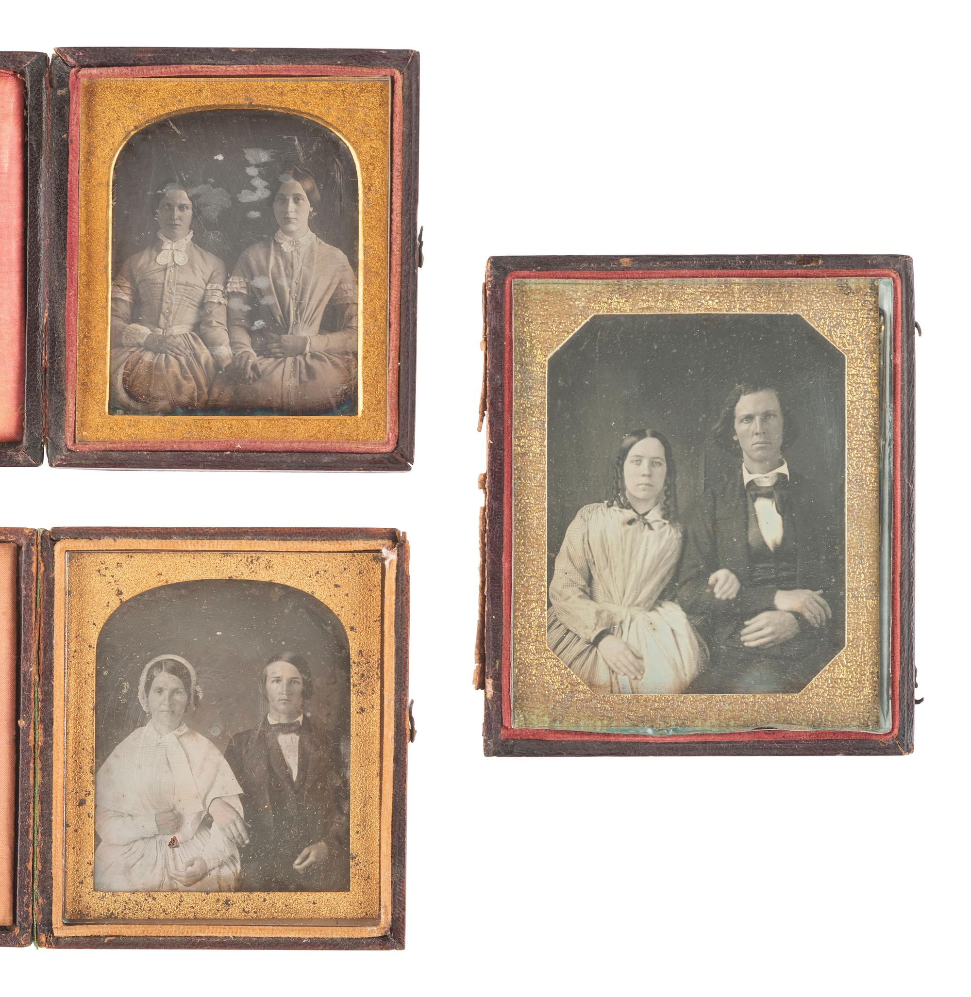 [EARLY PHOTOGRAPHY]. 19 daguerreotypes of siblings and other family pairs.
