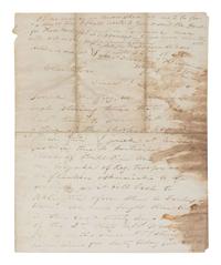 [CIVIL WAR]. Letter with graphic content describing Battles of Antietam and Shepherdstown written by Charles M. Freeman, Syke's Division. Camp on Potomac, 22 September 1862.