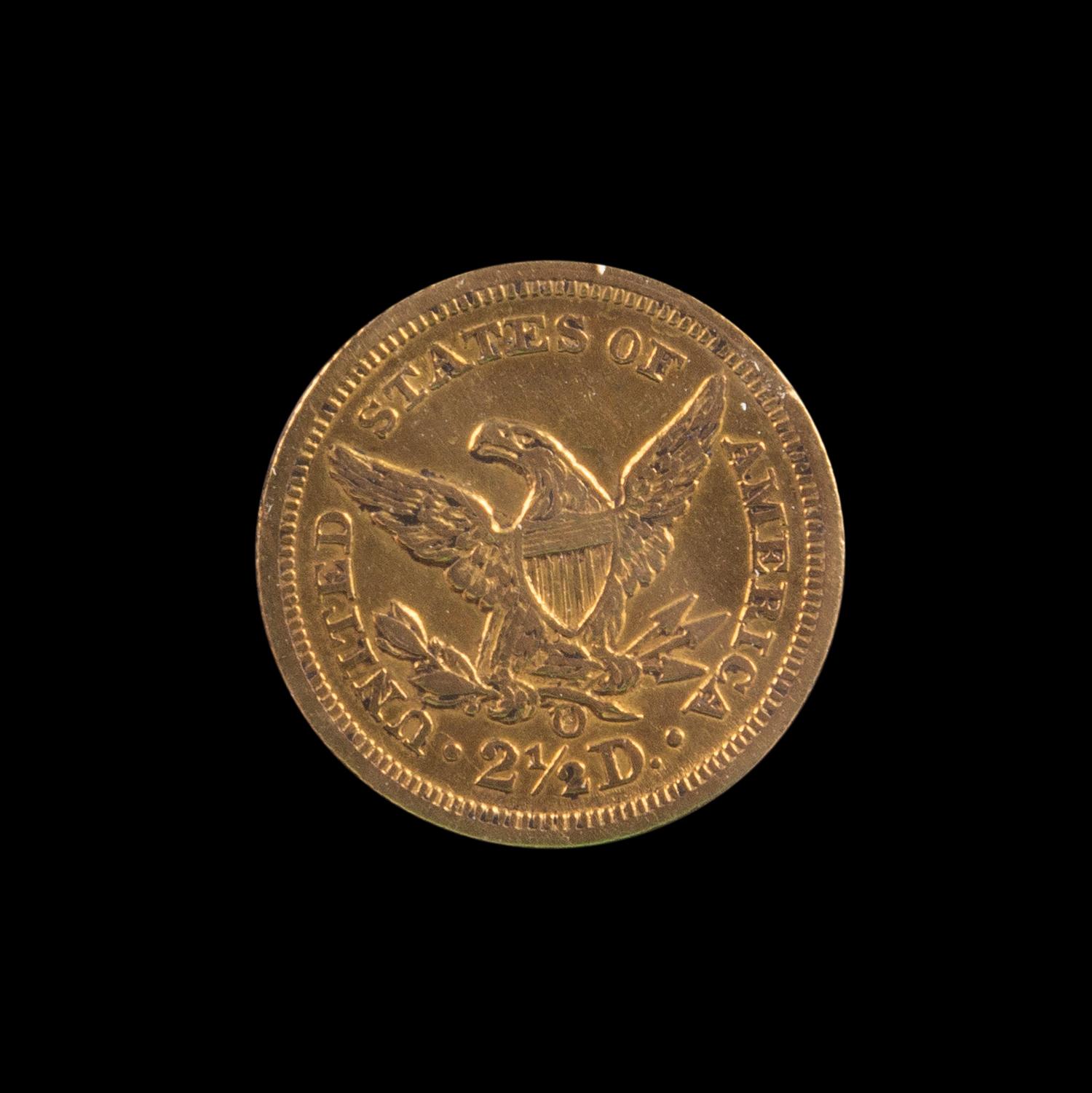 A United States 1854-O Liberty Head $2.50 Gold Coin