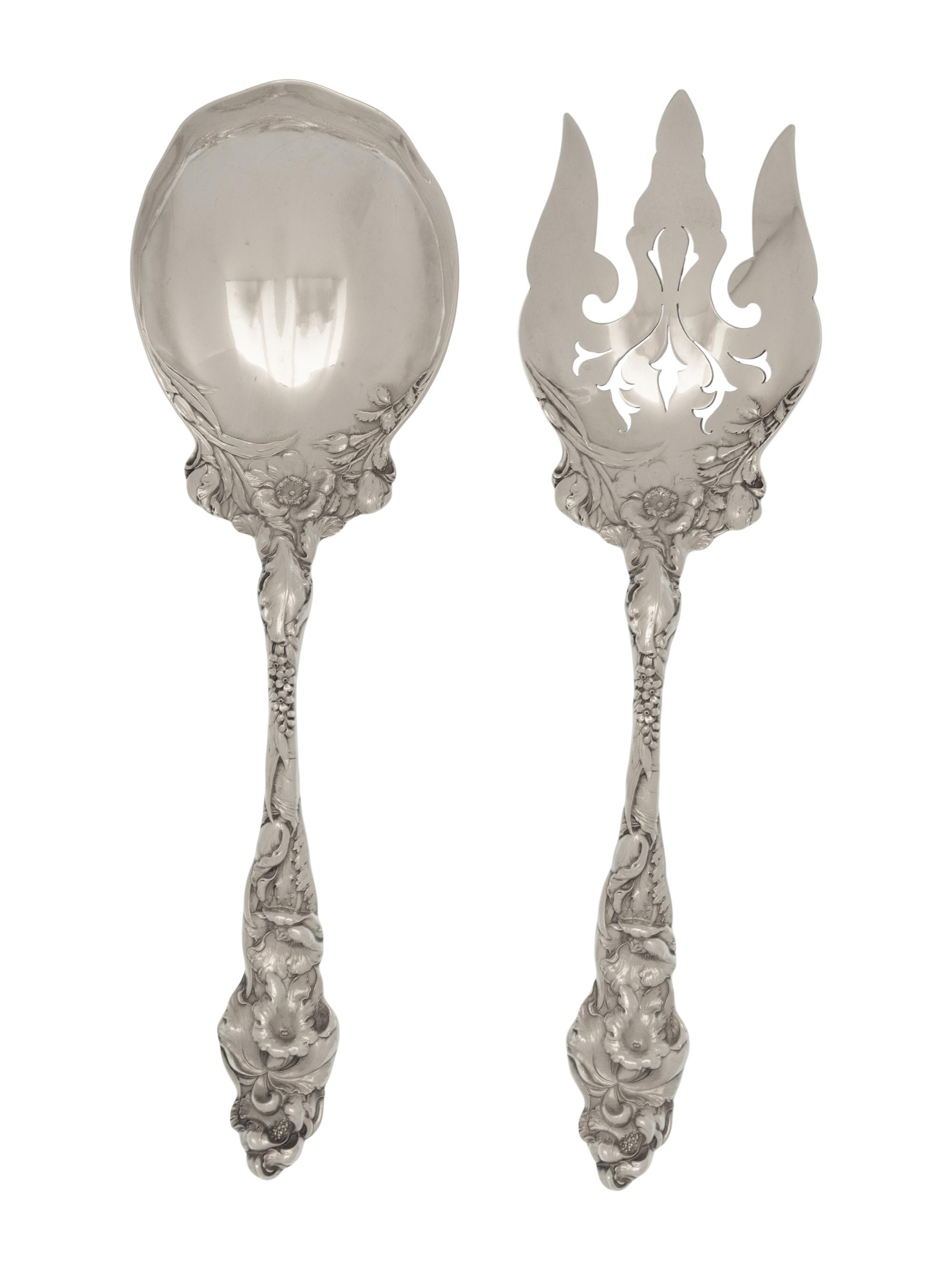 An American Silver Salad Serving Set