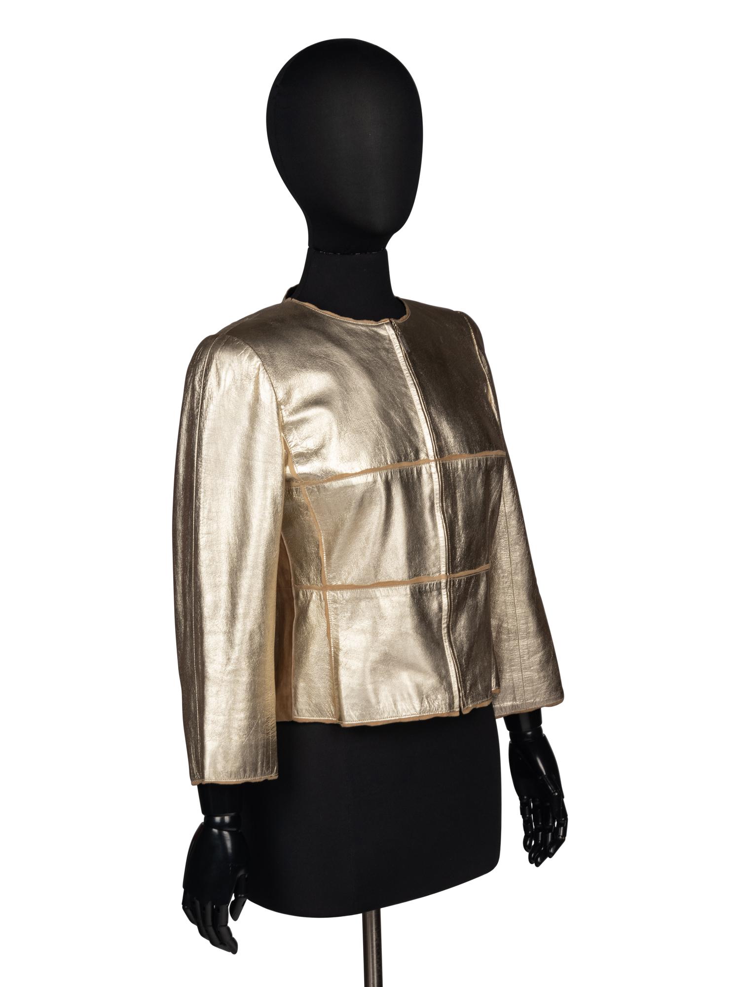 Chanel Metallic Gold Leather Jacket