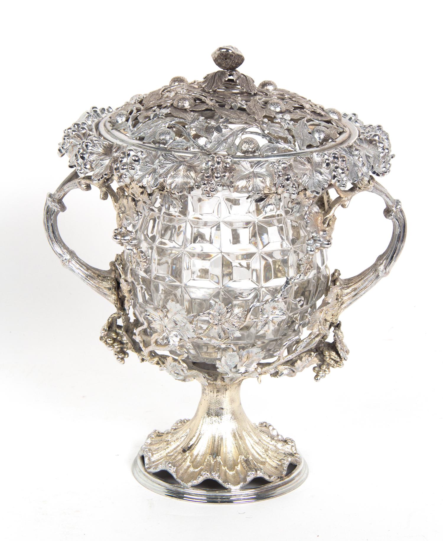 A Silverplate Wine Cooler Height 12 1/2 inches.