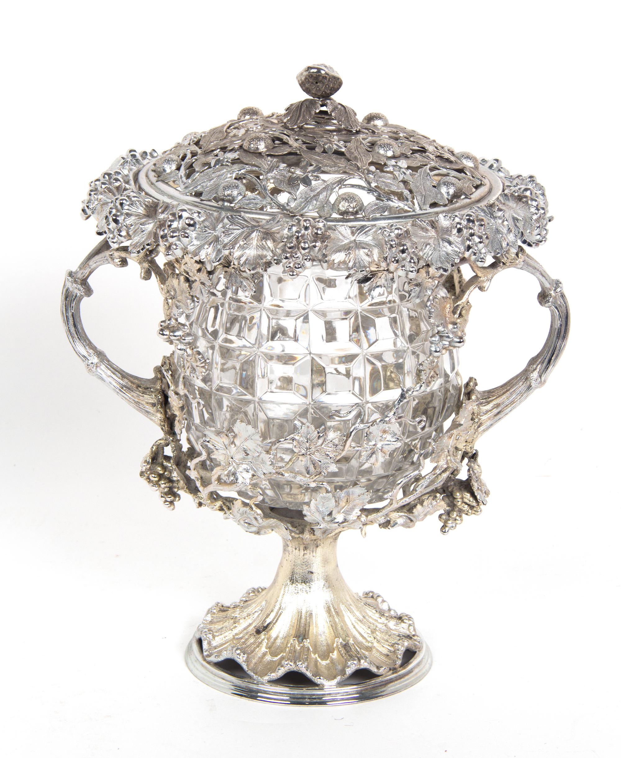 A Silverplate Wine Cooler Height 12 1/2 inches.