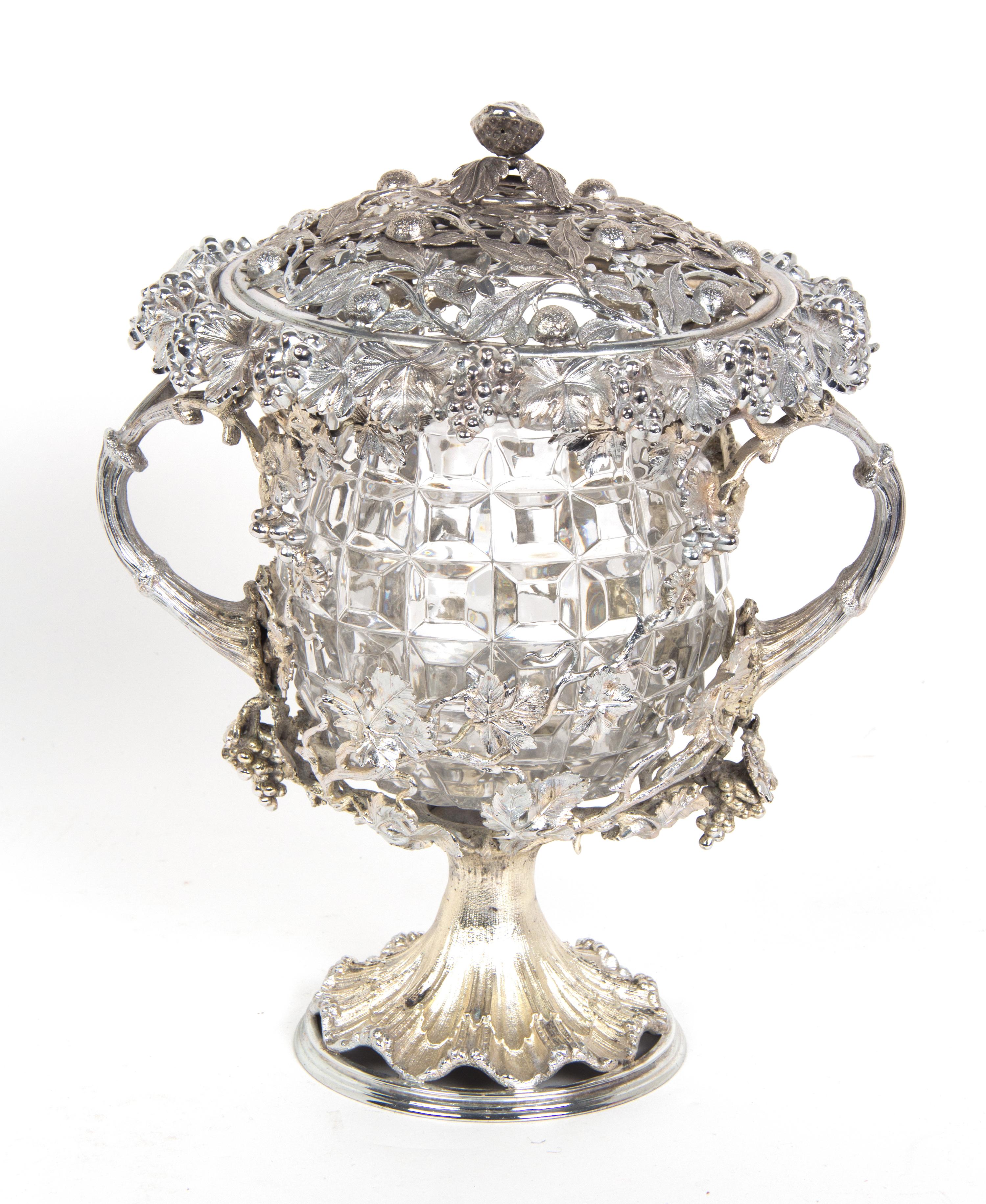 A Silverplate Wine Cooler Height 12 1/2 inches.