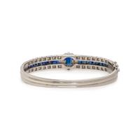 White Gold, Sapphire, and Diamond Bangle Bracelet