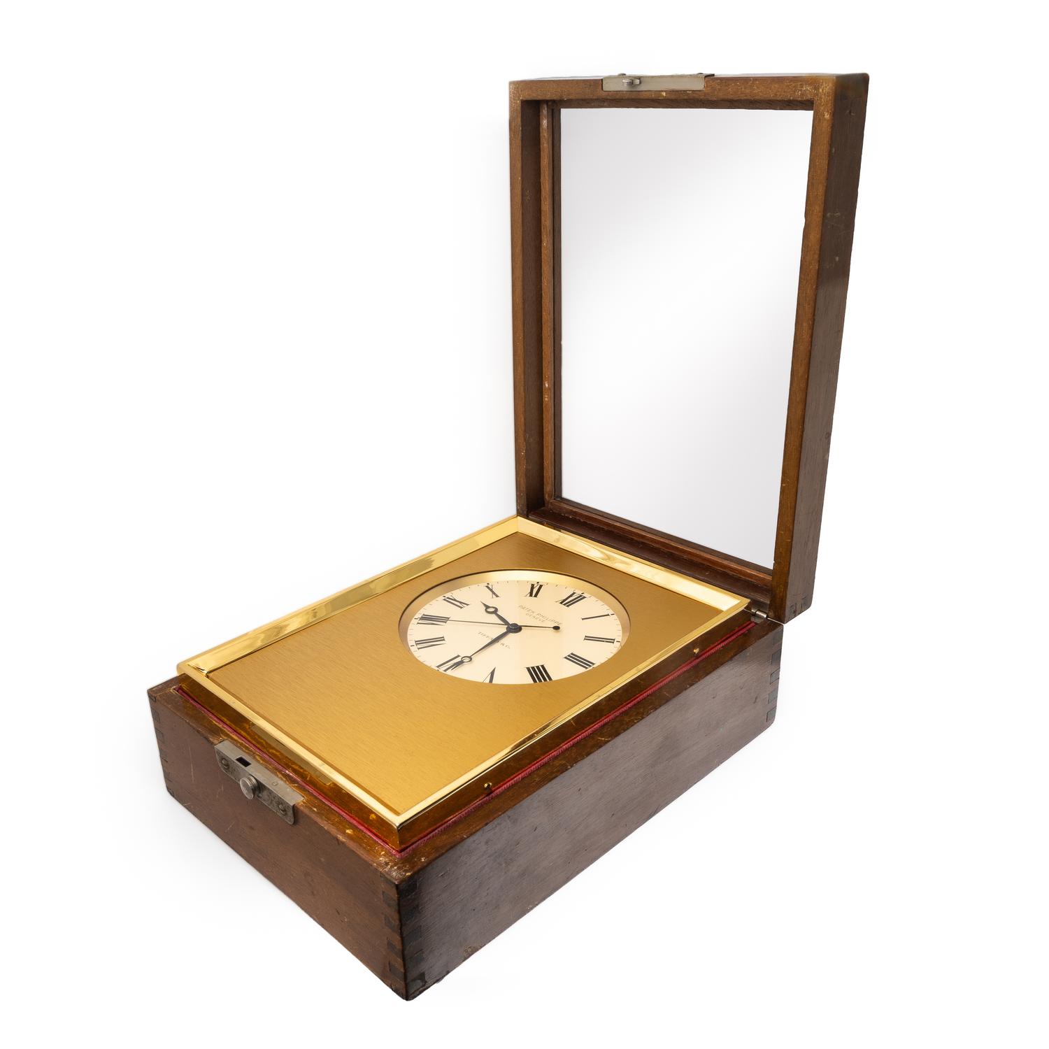 Patek Philippe for Tiffany & Co., Ref. E1200, Gilt Aluminum 'Naviquartz' Table Clock