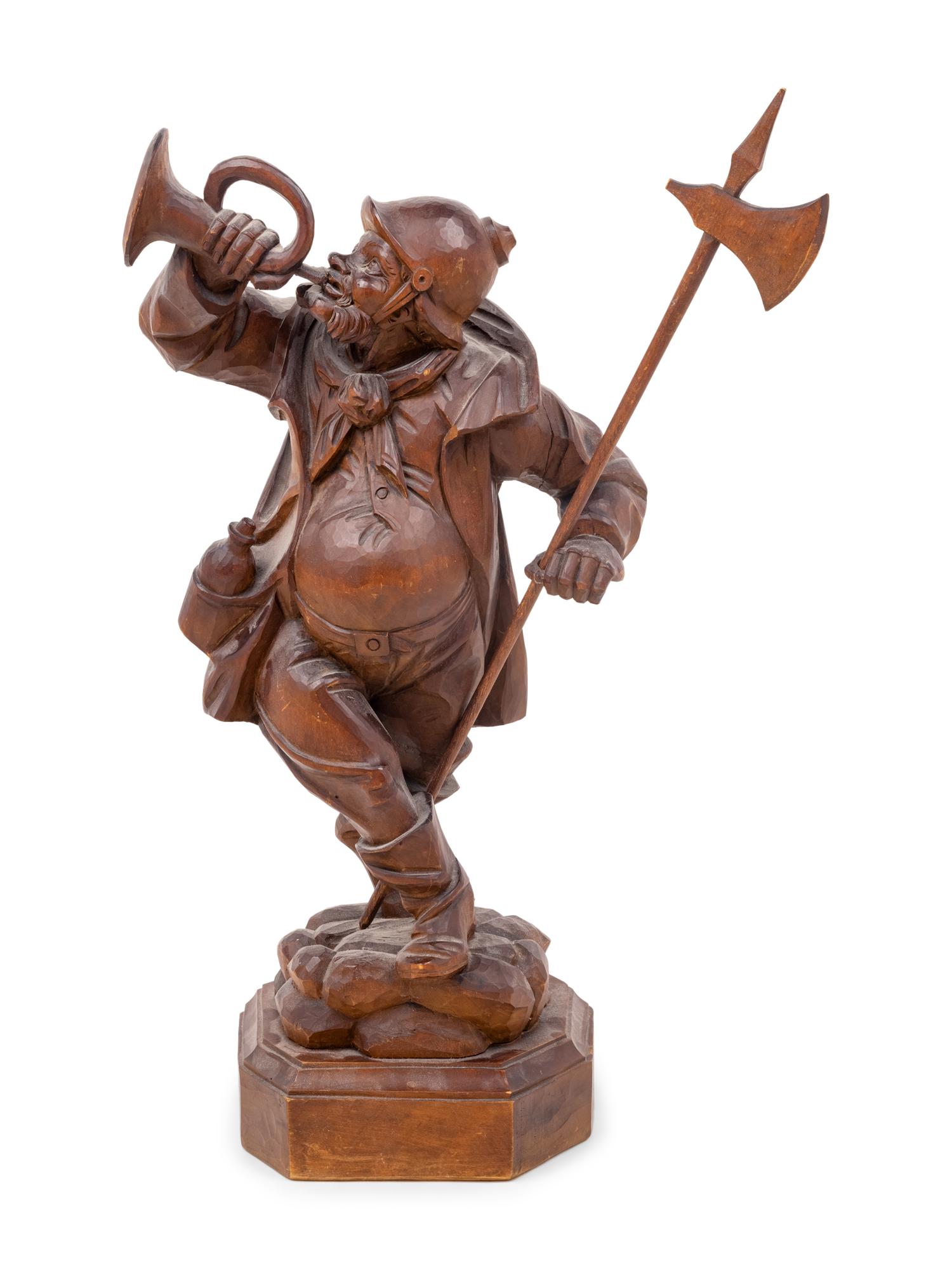 A Black Forest Carved Night Watchman Figure