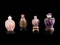 Four Chinese Hardstone Snuff Bottles