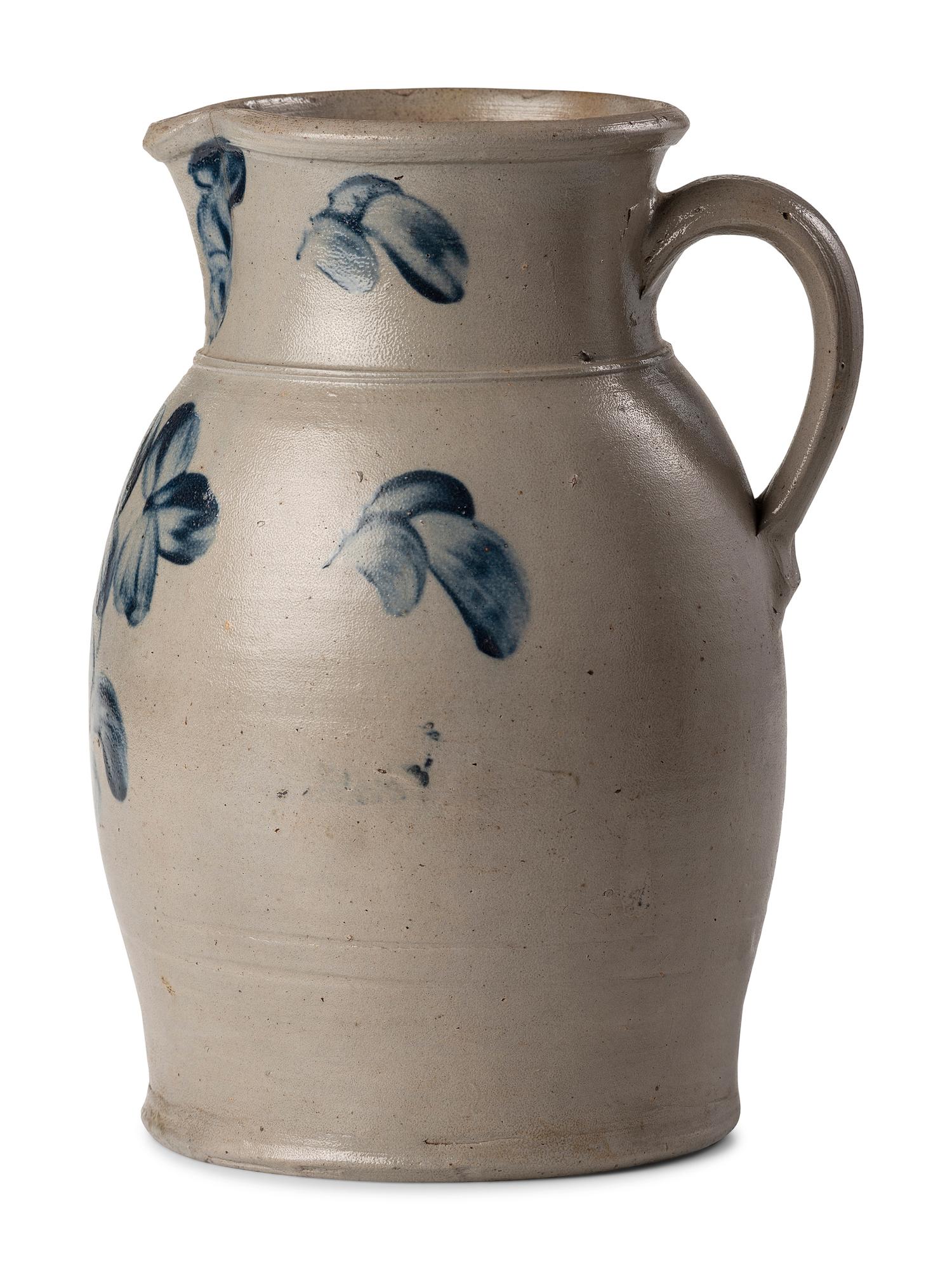 A Two-Gallon Cobalt Decorated Stoneware Pitcher