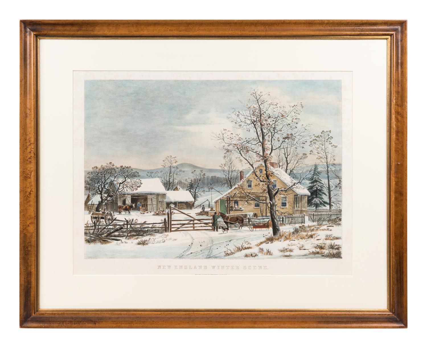 CURRIER and IVES, publishers -- After George H. Durrie New England Winter Scene, 1861. (G.4801)