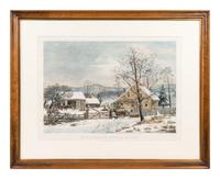 CURRIER and IVES, publishers -- After George H. Durrie New England Winter Scene, 1861. (G.4801)