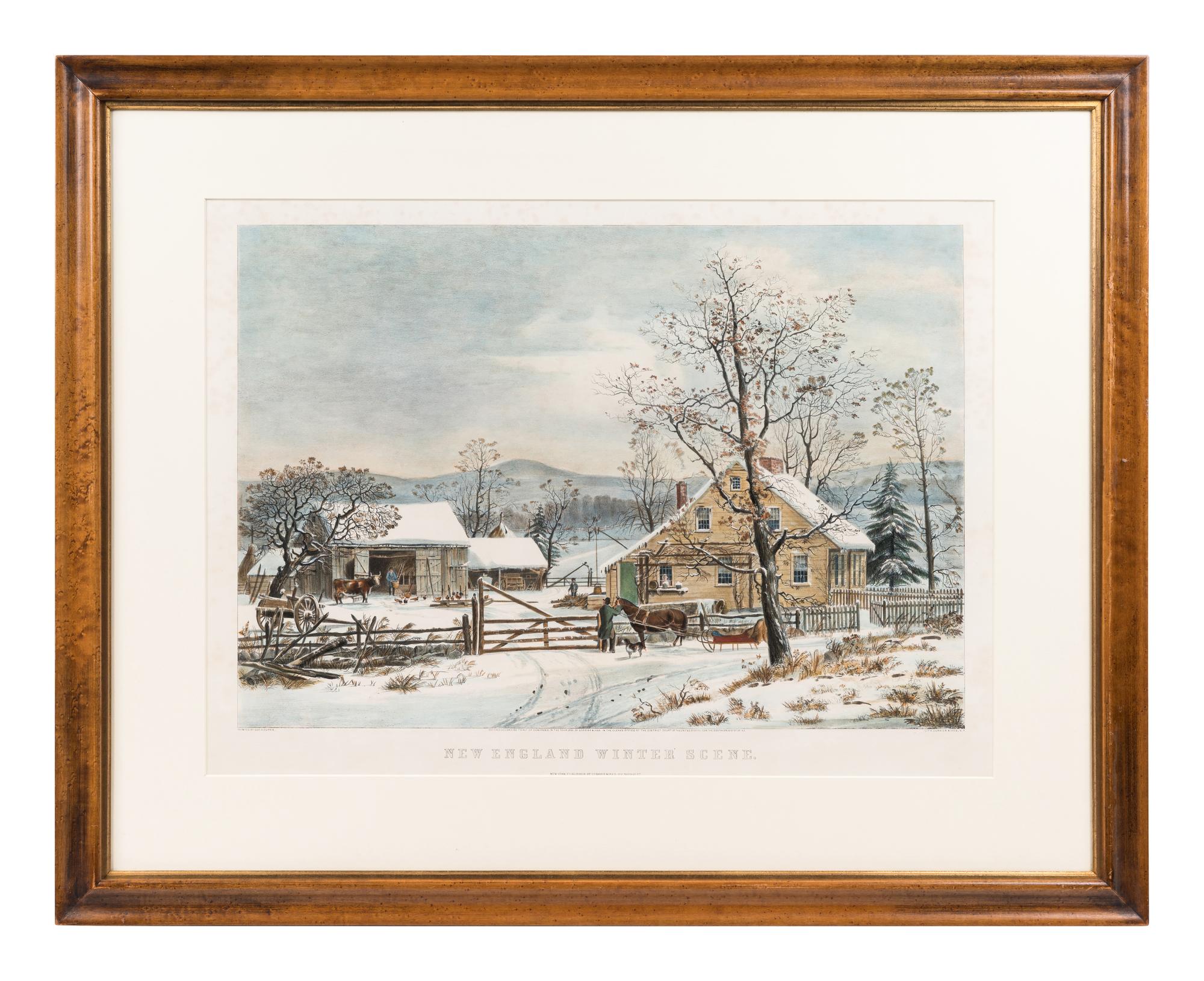 CURRIER and IVES, publishers -- After George H. Durrie New England Winter Scene, 1861. (G.4801)
