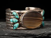 Silver Cluster Cuff Bracelet