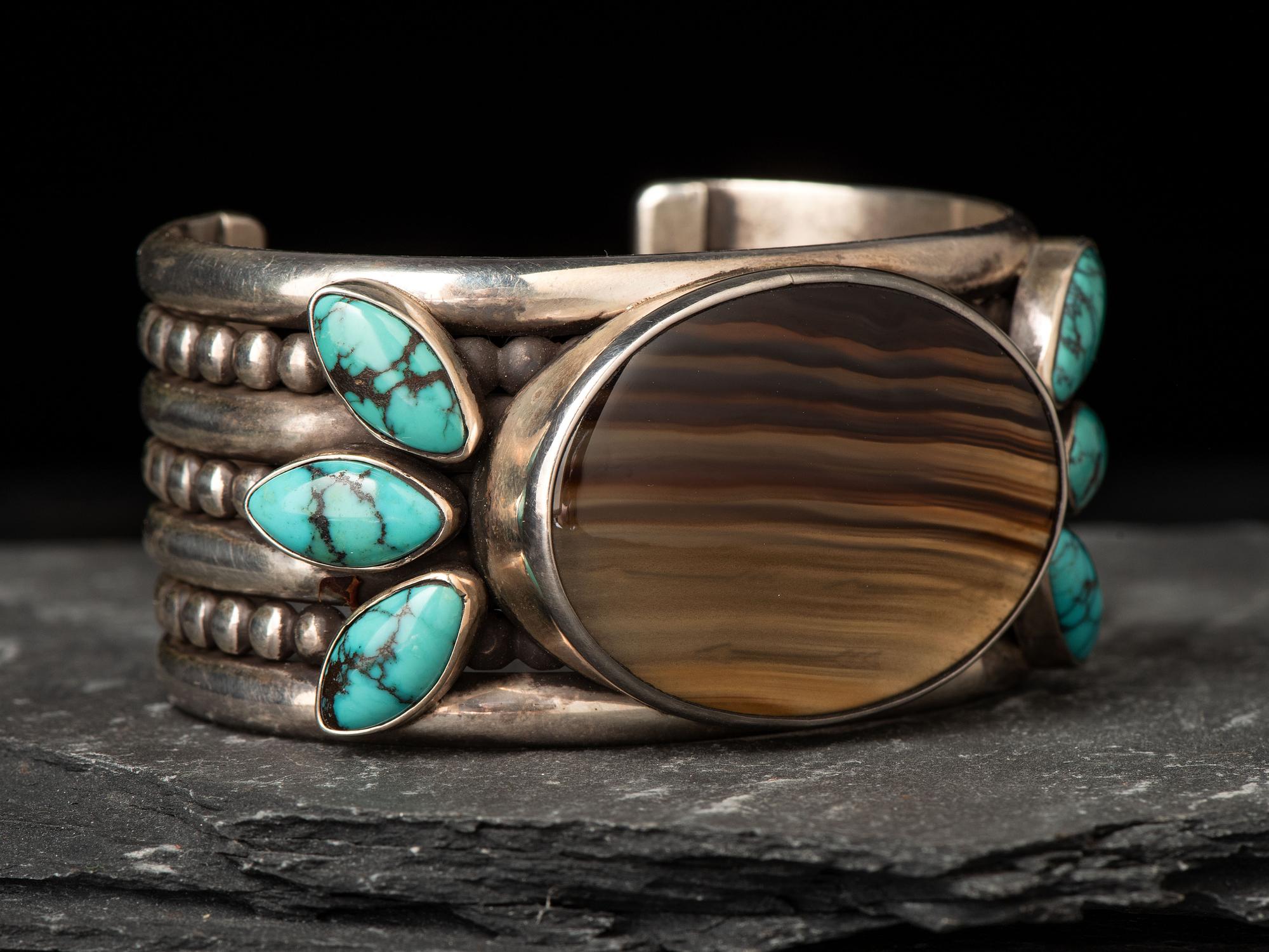 Silver Cluster Cuff Bracelet