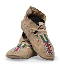 Cheyenne Beaded Hide Moccasins