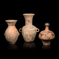 Three Chinese Neolithic Painted Pottery Vessels, Majiayao Culture — 馬家窯文化 彩陶罐三種