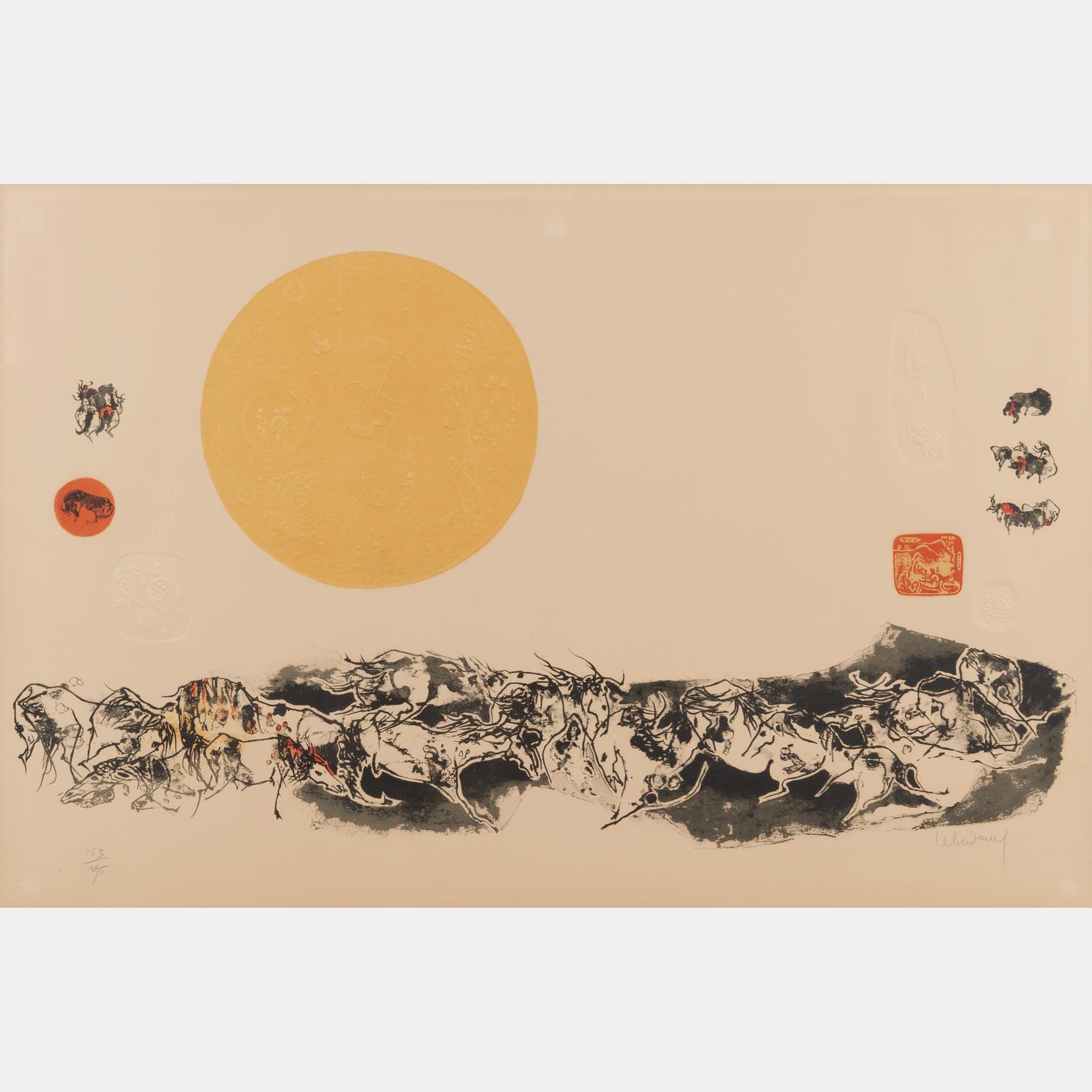 Group of Horses with Sun, c. 1970