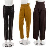 Three Pairs of Designer Pants; Gucci, Charlotte Neuville, Dolce & Gabbana, 1980-90s
