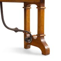An Iron Mounted Oak Trestle Table