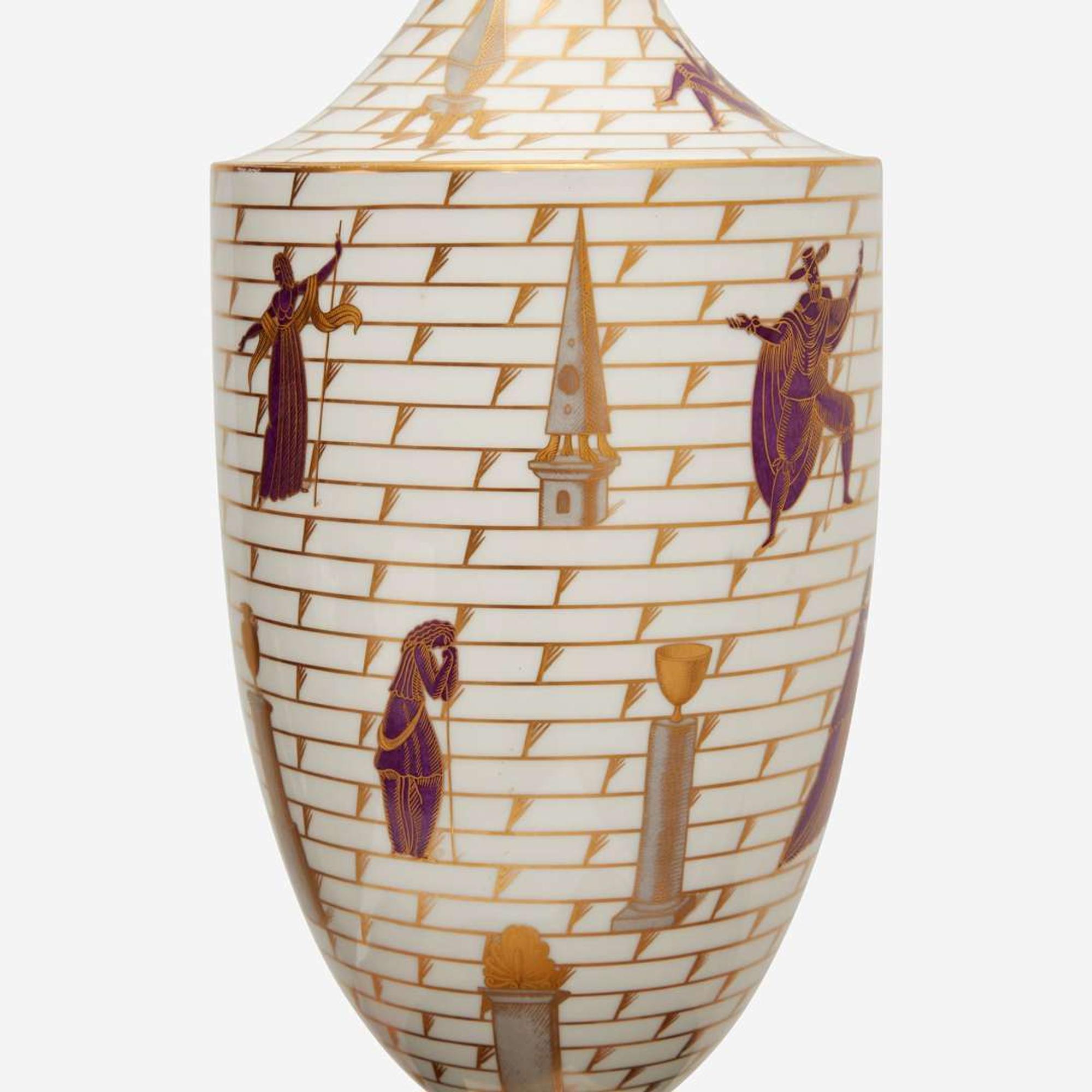 Gio Ponti "La Passeggiata Archeologica" Urn, Richard-Ginori, Italy, circa 1927