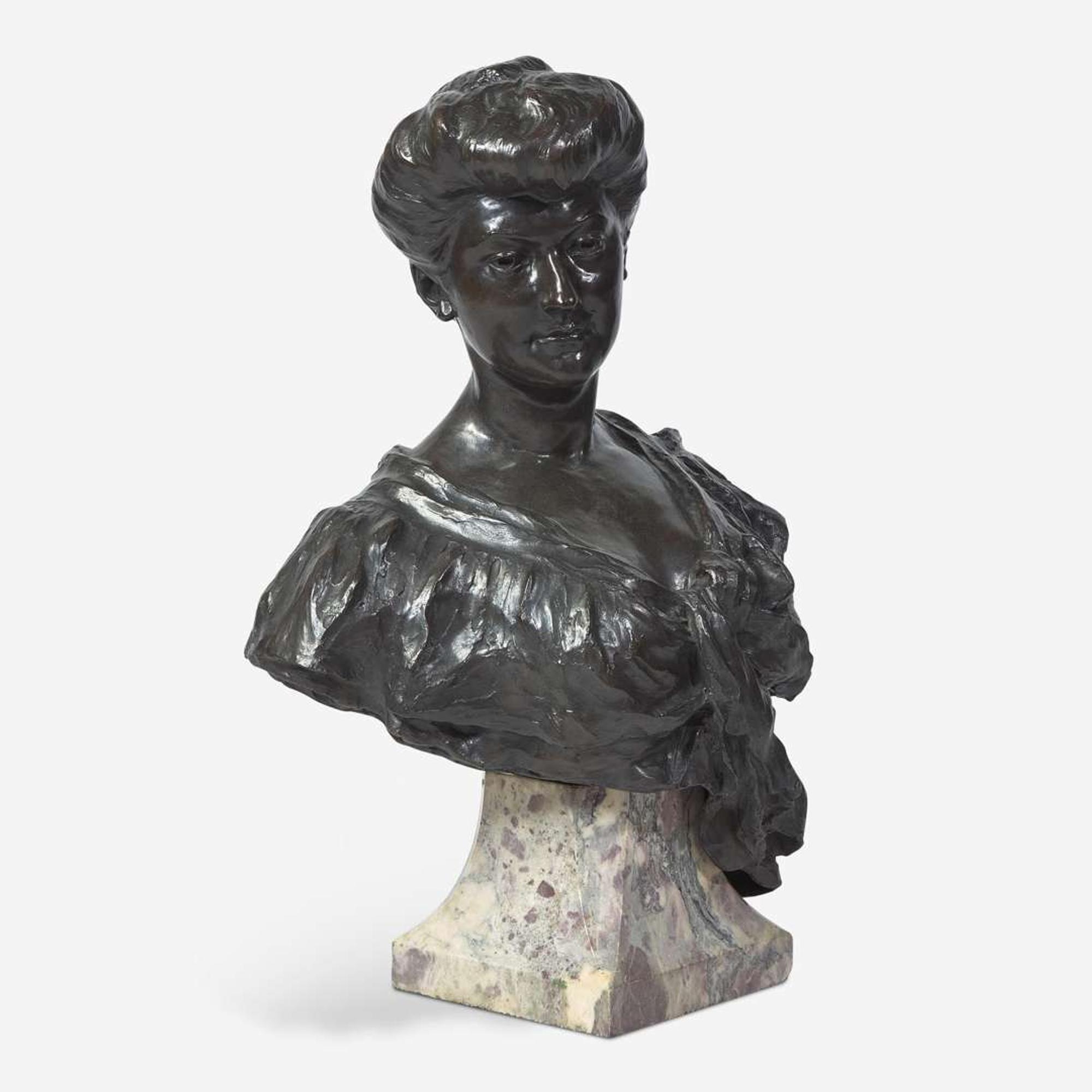 Paul Paulin (French, 1852-1937) Portrait Bust of Madame Gaillard