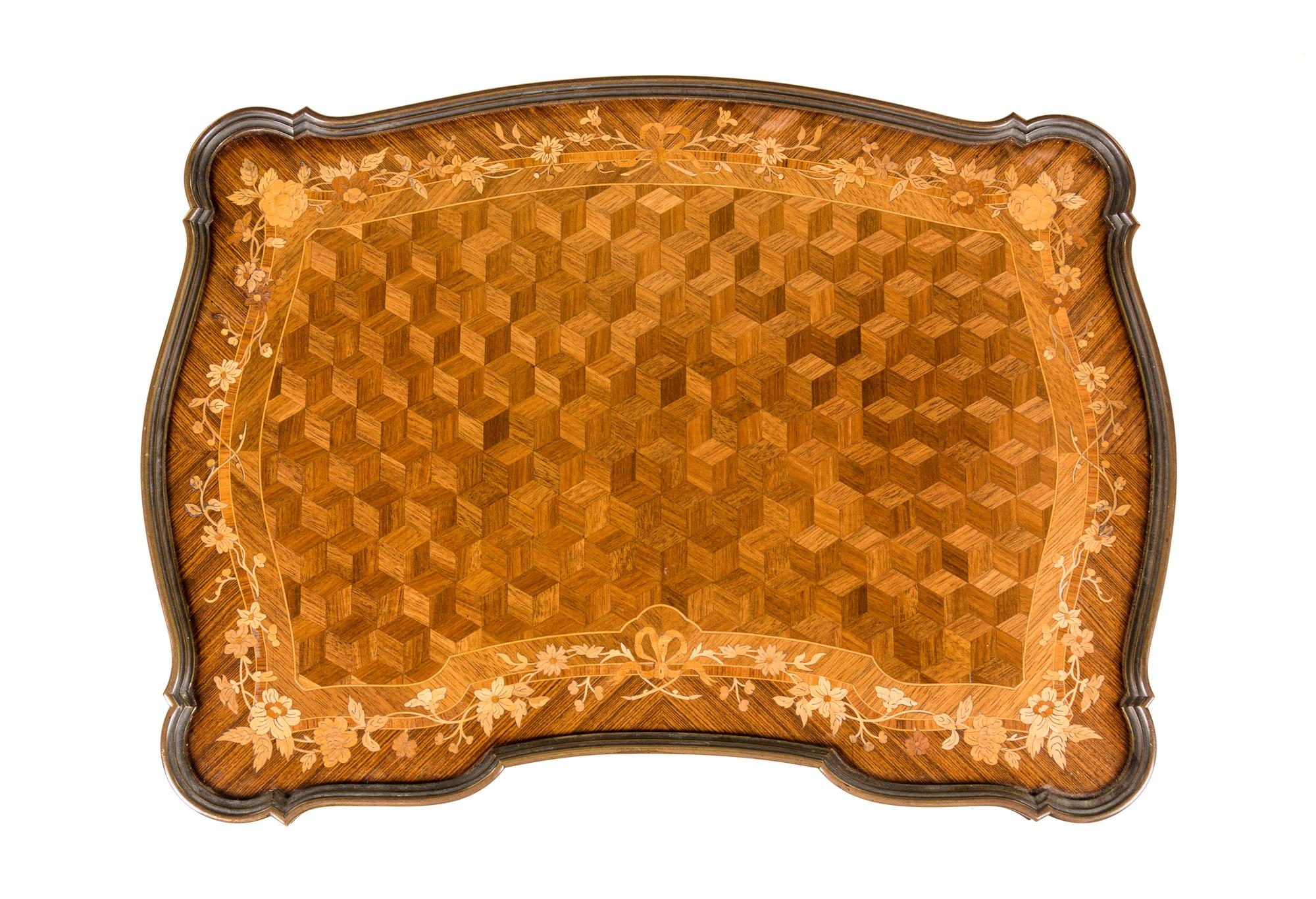 A Louis XV/XVI Transitional Style Marquetry Writing Desk